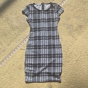 Chic Black and White Checkered Mini Dress